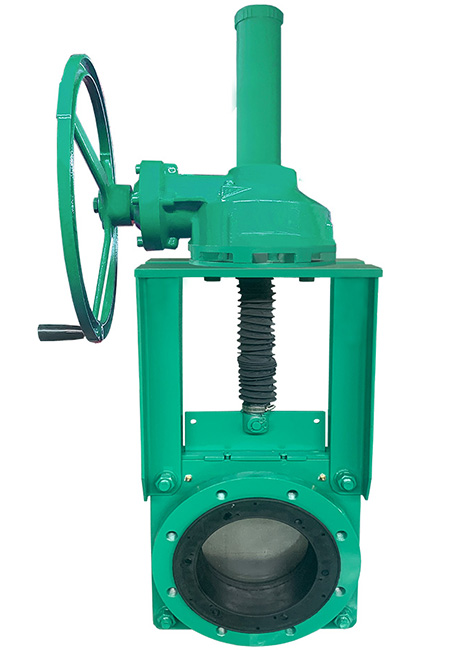 伞齿轮法兰式矿浆刀闸阀