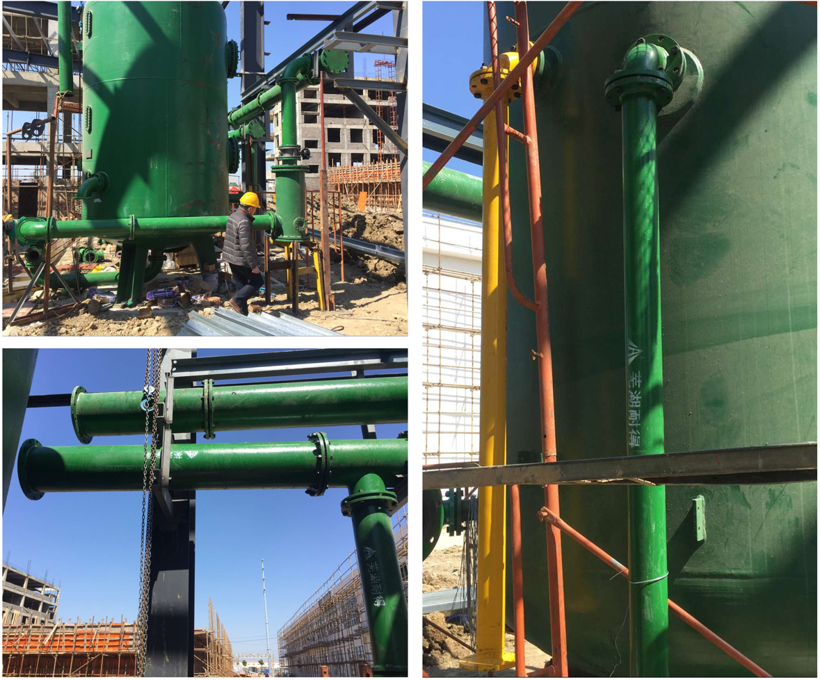 丰新建电厂现场安装衬胶管件-1