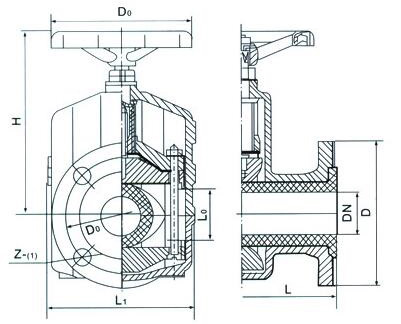 手动胶管阀结构示意图