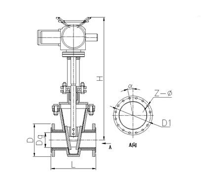 衬胶闸板阀结构示意图