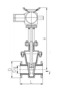 电动衬胶闸板阀结构图