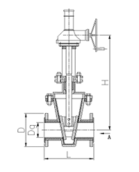 涡轮衬胶闸板阀结构图