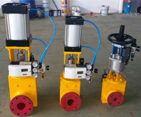 气动气缸式管夹阀（定位器/手轮型）